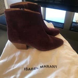 Isabel Marant Dacken Bootie Burgundy size 37